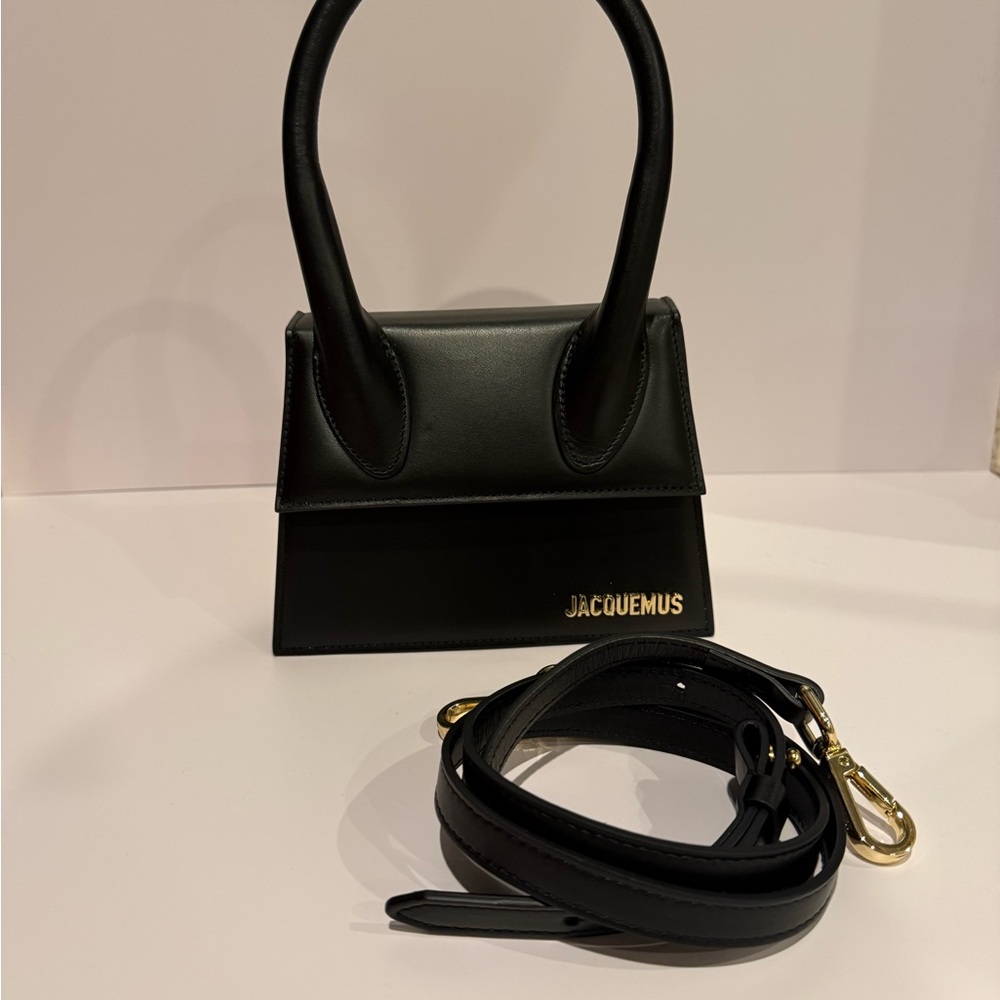 Jacquemus Black Mini Bag with Gold Accents